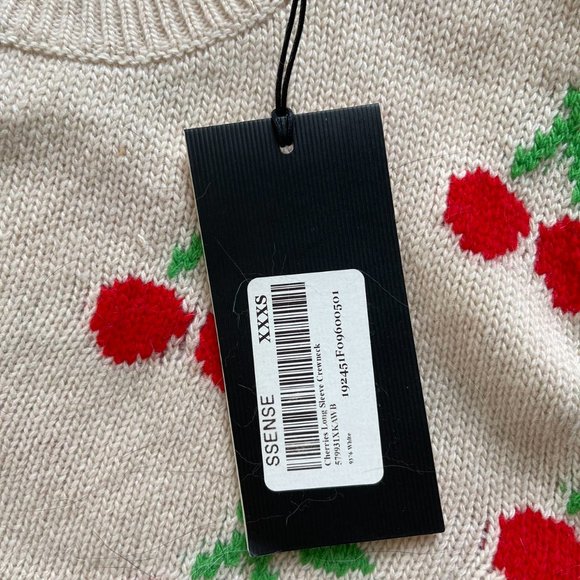Gucci GG & Cherry Beige Intarsia Wool Knit Sweater - SIZE XXXS ✨NEW WITH TAG - Picture 3 of 7